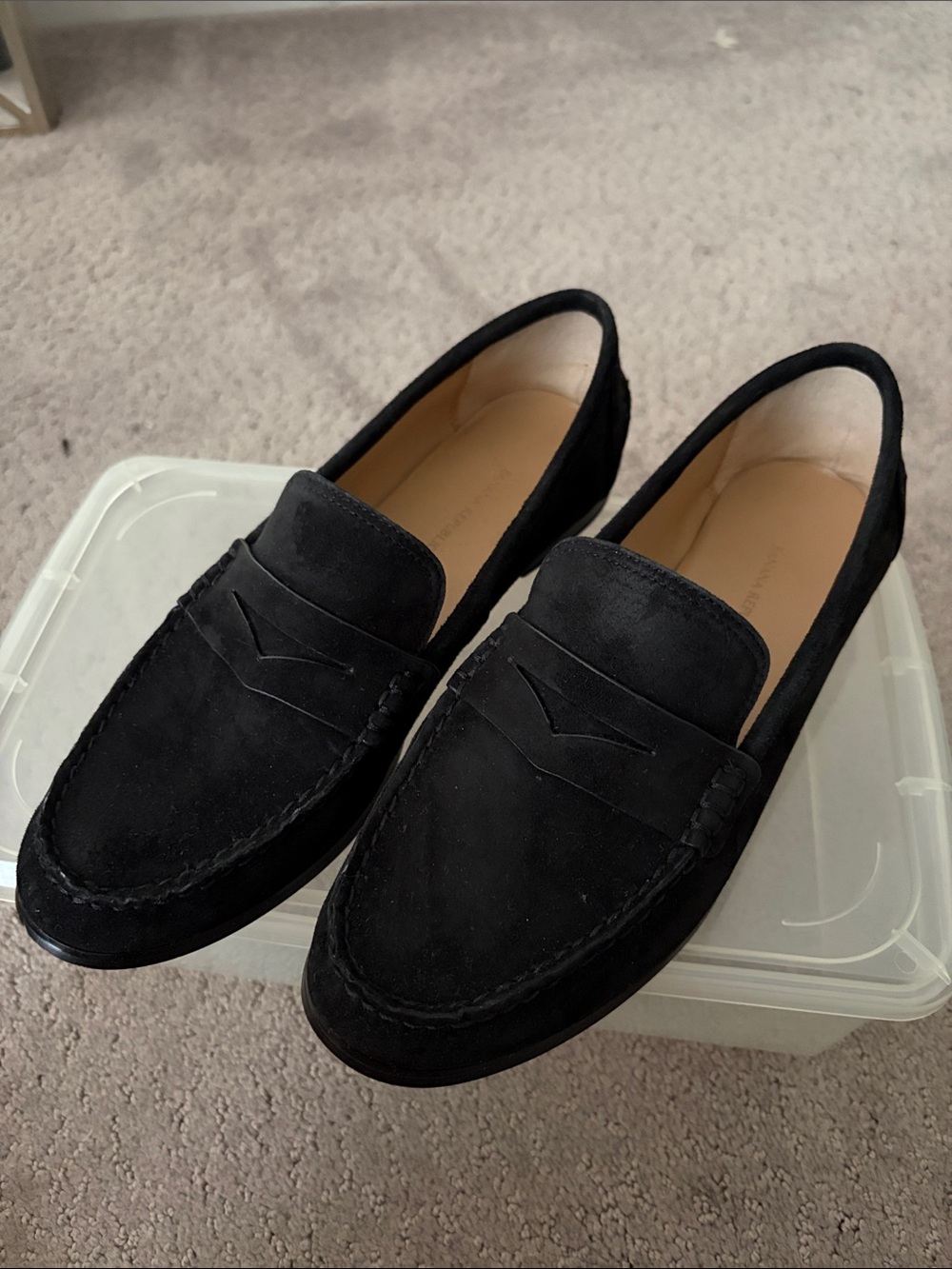 Banana Republic Black Suede Women's Penny Loafers